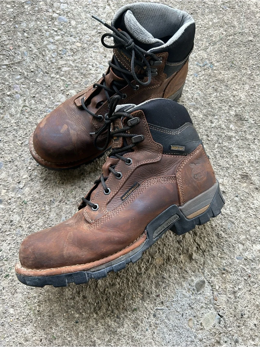 Georgia Men's Brown Leather Work Boots - Lace-Up  Sz 11 M